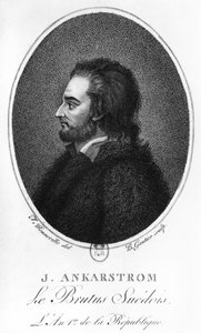 Portrait de Johan Ankarstrom, gravé par B. Gautier, 1792