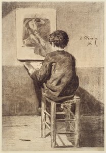 Garçon dessinant - François Bonvin