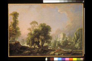 Paysage après Dong Yuan [actif au 10ème siècle] - François Boucher