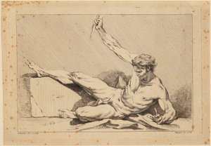 Liegender männlicher Akt, Blatt 10 aus "Second livre de figures d