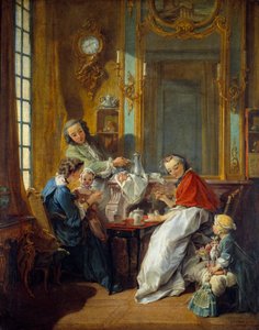 Scène de déjeuner dans un intérieur bourgeois - François Boucher