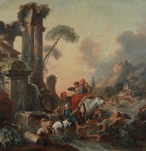 Pause près de la fontaine - François Boucher