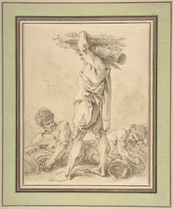 Homme debout portant des faisceaux et des armes - François Boucher