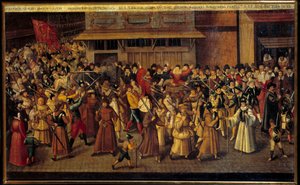 Guerres de religion entre catholiques et protestants : procession de la Ligue à la cathédrale Notre-Dame le 4/02/1593