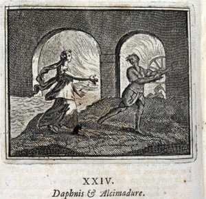 Daphnis et Alcimadura. Fables de Jean de La Fontaine (1621-95). Illustration de François Chauveau (1613-1676). Édition de 1728. - Francois Chauveau