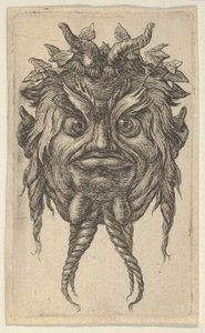 Masque de Satyre avec Cornes et Barbe Tordue portant une Couronne de Lierre, de Divers Masques, vers 1635-45