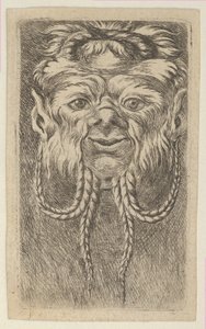 Masque de Satyre avec des Cornes Chevauchantes et Quatre Mèches de Barbe Tressées, de Divers Ma..., vers 1635-45