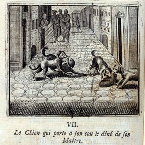 Le Chien qui porte au cou le dîner de son Maître - Francois Chauveau