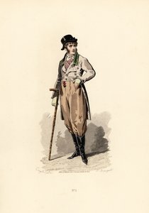 Homme en manteau ample, gilet, pantalon et bottes - Francois Claudius (after) Compte Calix