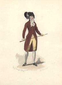 Homme avec grand bicorne noir, époque de Marie-Antoinette - Francois Claudius Compte Calix