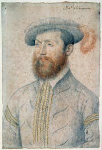 Portrait de Jean Du Plessis, Seigneur de la Bourgonnière (1525 - 1594). Dessin à la sanguine et pierre noire par François Clouet (1515-1572)