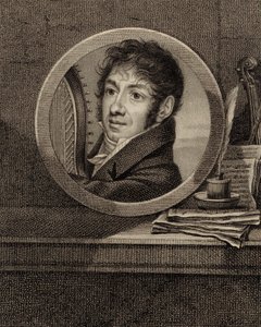 Portrait du harpiste et compositeur Jean-Aimé Vernier 1769-1840, vers 1800