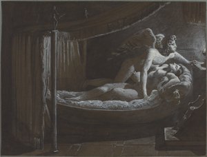 Cupidon avec Psyché éteignant la lampe - Francois Edouard Picot