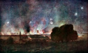 Arras en feu la nuit, France, 5-6 juillet 1915, 1926 - Francois Flameng