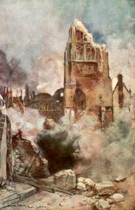 Bombardement du beffroi, Arras, France, juillet 1915
