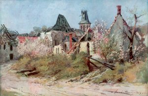 Dans le village de Craonnelle, 9 mai 1917, 1917, 1926 - Francois Flameng