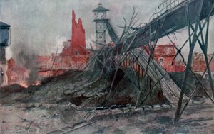 Les Mines de Liévin : Fosse Calonne, Artois, France, Première Guerre mondiale, 1915 - Francois Flameng