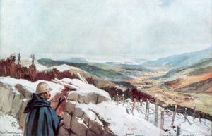 Tranchées surplombant la vallée de Munster avec le Rhin au loin, janvier 1916, 1926