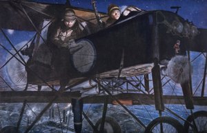 Avec le service aérien français, un bombardement nocturne par un biplan Voisin