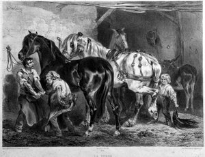 La Forge, ferrures de cheval - Francois Hippolyte Lalaisse