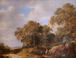 Paysage avec des cerfs - Francois Knibbergen