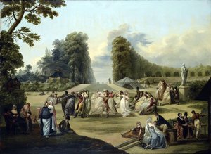 Bal dans les jardins de Tivoli, Paris - Francois Louis Joseph Watteau