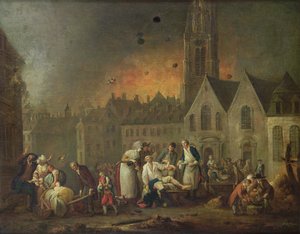 La Grand-Place de Lille pendant le siège de 1792, 1794 - Francois Louis Joseph Watteau