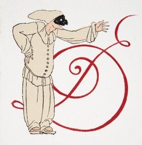 Lettre D, des Personnages de Comédie, pub. 1922 - Francois Louis Schmied