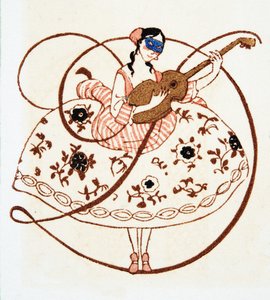 Lettre D, des Personnages de Comédie, pub. 1922 - Francois Louis Schmied