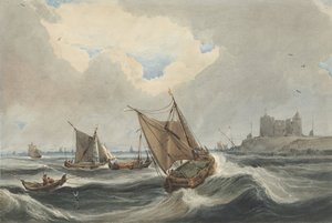 Navires devant le port de Flessingue - Francois Louis Thomas Francia