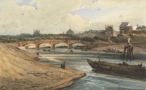 Le Pont de la Concorde et le Palais des Tuileries depuis le Cours la Reine