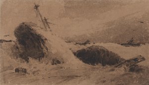 Navire naufragé dans une mer orageuse - Francois Louis Thomas Francia