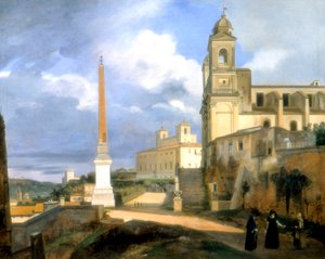 La Trinité des Monts et la villa Médicis, Rome, 1808 - Francois Marius Granet