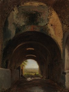 Vue dans les écuries de la Villa de Mécène, Tivoli, ca. 1805-10