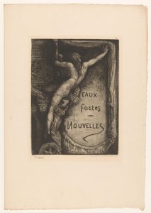 Page de titre avec une femme nue révélant le titre (L