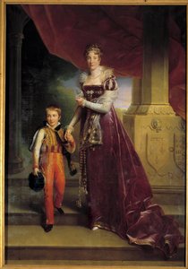 Portrait en pied de Marie-Amélie de Bourbon, princesse des Deux-Siciles, duchesse d