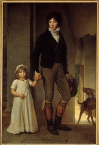 Portrait en pied du peintre Jean Baptiste Isabey (1767-1855) et de sa fille Peinture de François Gérard (1770-1837) 1795 - Baron François Pascal Simon Gérard
