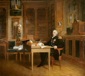 Portrait de Louis XVIII (1755-1824) méditant sur la Charte dans son bureau aux Tuileries - Baron François Pascal Simon Gérard