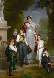 Portrait de Louise-Antoinette-Scholastique Guéhéneuc, Madame la Maréchale Lannes, Duchesse de Montebello, avec ses enfants - Baron François Pascal Simon Gérard
