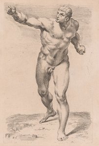 Le Gladiateur Borghèse, vue de face (plaque 26) - Francois Perrier