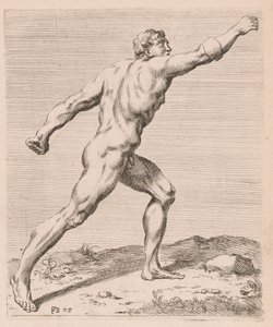Le Gladiateur Borghèse, vue de côté, tourné à droite [plaque 28] - Francois Perrier