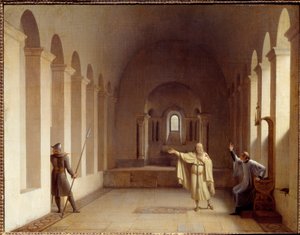 Jacques de Molay, grand maître des Templiers, détenu au Palais Royal de Chinon - Francois Richard Fleury