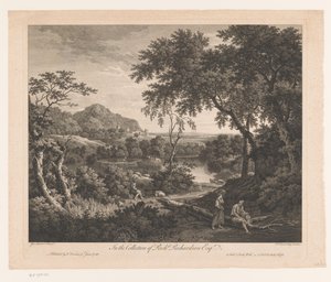 Paysage avec berger et deux figures près d