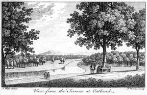 Vue depuis la terrasse à Oatland, 18e siècle