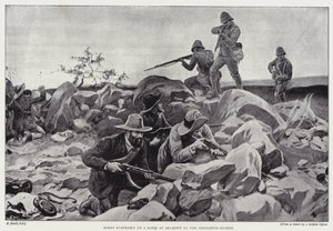 Les Boers surpris sur un kopje à Belmont par les Grenadier Guards