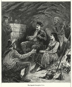 La grotte des contrebandiers espagnols (gravure) - Frank (after) Feller