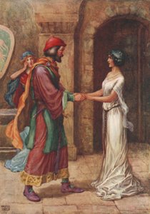 Géraldine et le Baron, tiré de Christabel par Samuel Taylor Coleridge (lithographie en couleur)