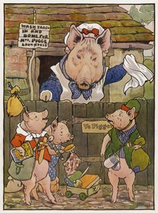 Illustration des Trois Petits Cochons - Frank Adams
