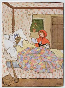 Le loup déguisé en grand-mère du Petit Chaperon Rouge, illustration de 