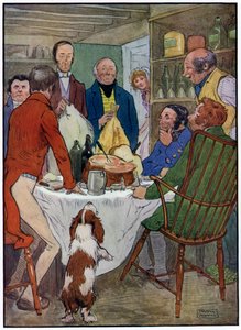 Trois joyeux pêcheurs (lithographie en couleur) - Frank Adams